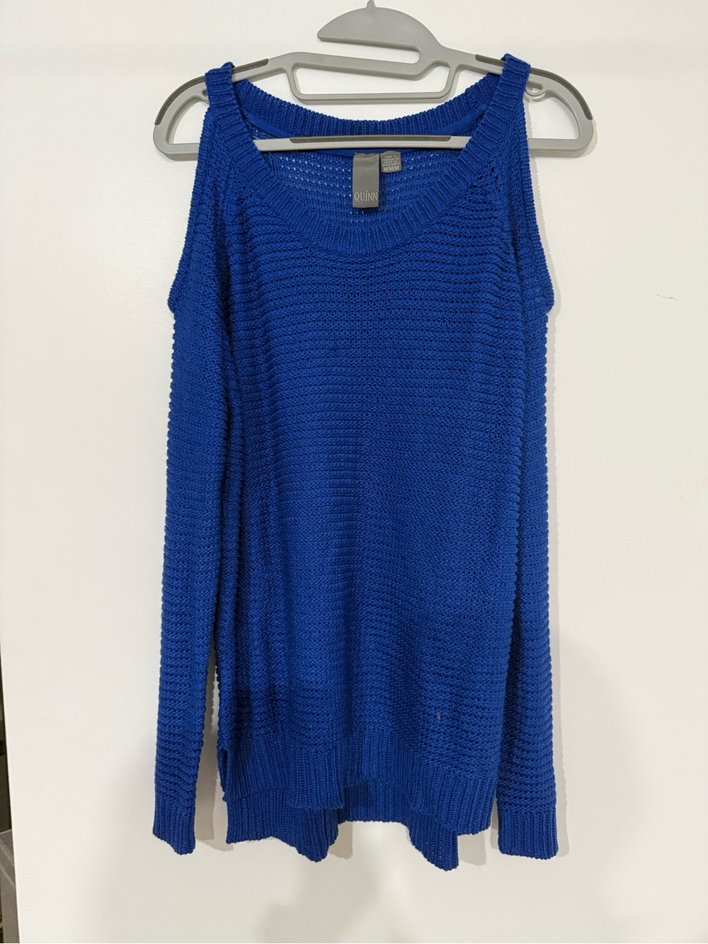 Quinn Women's Bright Blue Off-the-Shoulder Knit Sweater